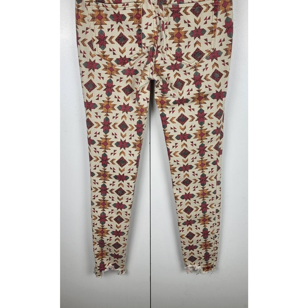 NWOT Free People We The Wild Child Printed Skinny Jeans Raw Hem | Size 25 - Picture 12 of 15